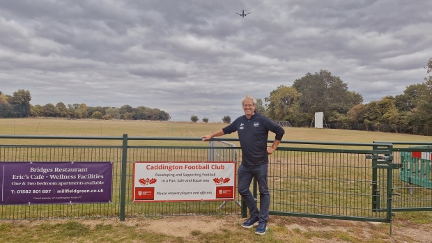 Mark Sutton in front of Caddington Sports Club Mark Sutton in front of Caddington Sports Club