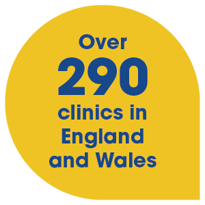 Over 290 clinics in England and Wales